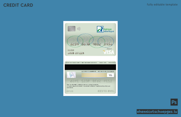 Beispielvorschau der Visa-Debitkarte der Cameroon Atlantic Bank